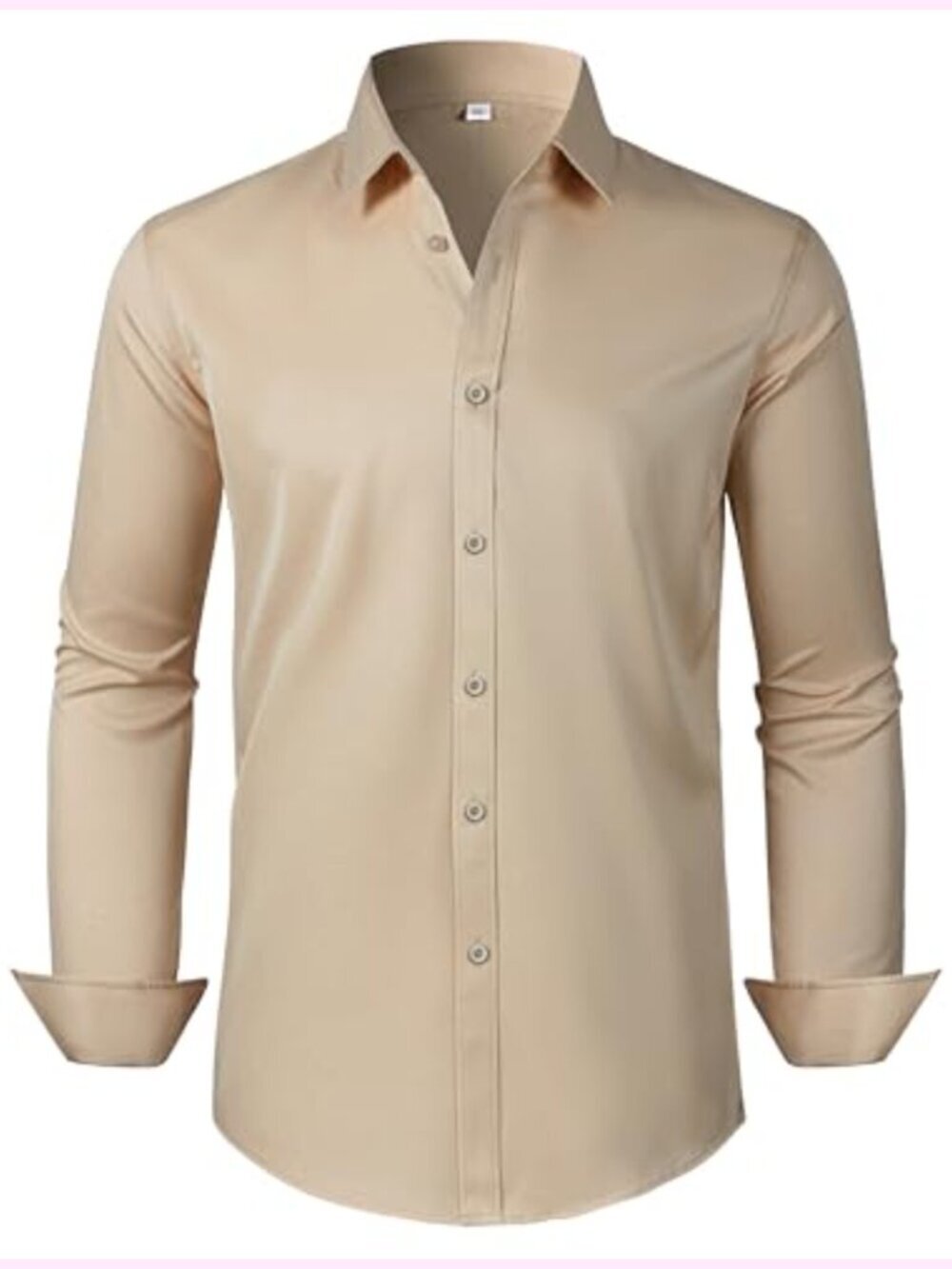 Wrinkle Resistant Men's Dress Shirt Long Sleeve Button Down Business Casual